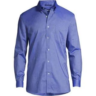CLASSIC FIT. Buttondown-Kragen. Oxfordhemd, Herren,  Blau, Baumwolle, by Lands' End