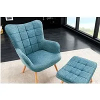 riess-ambiente Sessel SCANDINAVIA blau / natur (Einzelartikel, 1-St), Wohnzimmer · Stoff · Massivholz · mit Armlehnen · Scandinavian Design