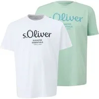 s.Oliver T-Shirt Big Size (2-tlg) Rundhals, kurzarm, Logo-Aufdruck