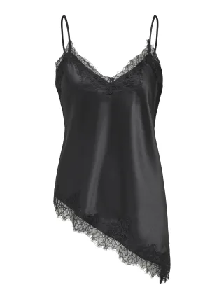 ONLY - ONLBELLA STRAP SATIN LACE TOP WVN EX Black - Gr. - L