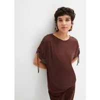 bonprix T-Shirt lässig geschnitten, Halbarm-Design, mit Raffung am Ärmel