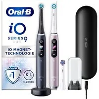 Oral-B Elektrische Zahnbürste iO 9 Duopack, Aufsteckbürsten: 3 St., mit Magnet-Technologie, 7 Putzmodi, Farbdisplay & Lade-Reiseetui