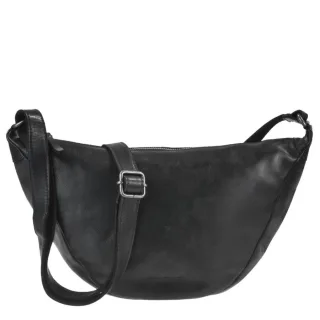 Crossbody Half Moon Bag viel Stauraum Colombiana – Leder schwarz. Die trendige Tasche im Halbmond-Design ist Ihr idealer Begleiter im Alltag.