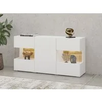 Home affaire Sideboard Ava, Breite 120 cm, hängend und stehend montierbar, moderne grifflose Kommode, Anrichte, 3Türen, Eckverglasung