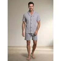 Henry Terre Shorty Pyjama Set Kurz - Karl Uni Shorts mit Paspel