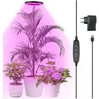 Jibenhome Pflanzenlampe 160LEDs Vollspektrum Pflanzenleuchte, mit Zeitschaltuhr, für große Pflanzen, Höhenverstellbares, 3 Modi und 9 Helligkeit