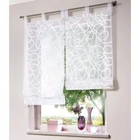OTTO home Raffrollo Tanaro, mit Schlaufen, halbtransparent, Voile, Polyester, einseitig mit Schlingen-Motiv