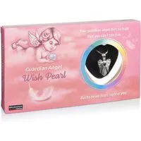BRUBAKER Perlenketten-Set Schutzengel Wunschperle (Muschel mit echter Perle als Schmuck Geschenkset - Wish Pearl, Set), Halskette mit Silber Engel Anhänger