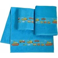 Dyckhoff Handtuch Set Auto, Walkfrottee (Set, 3-St), Auto Motiven, 2 Handtücher (50x100cm), 1 Duschtuch (70x140cm)