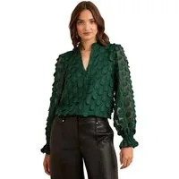 Love & Roses Langarmbluse Love & Roses Bluse mit 3D-Punkten, Regular (1-tlg)