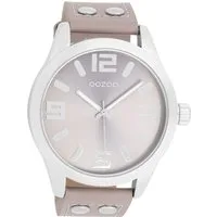 OOZOO Quarzuhr Oozoo Damen Armbanduhr Timepieces Analog, (Analoguhr), Damenuhr rund, extra groß (ca. 46mm) Lederarmband, Fashion-Style