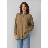 QS Langarmbluse Bluse Hemdbluse aus Musselin im Oversize-Schnitt