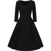 Hearts & Roses London A-Linien-Kleid Piper Black Floral Blumen Vintage Retro 50er