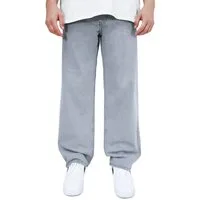 DADA Supreme Regular-fit-Jeans Weiter Denim Schnitt mit Stickerei und für Herren Baumwolle unifarben atmungsaktiv Knöpfe modisch-Style