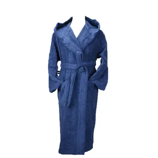 ARTG - "Robezz" Morgenmantel für Herren/Damen Unisex, Baumwolle aus biologischem Anbau (Dunkelblau)