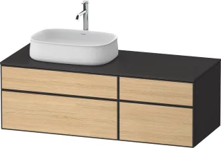 Duravit Zencha Konsolenwaschtischunterbau wandhängend Natur Eiche & Graphit Matt & Supermatt 1300x55 ZE4826030800000