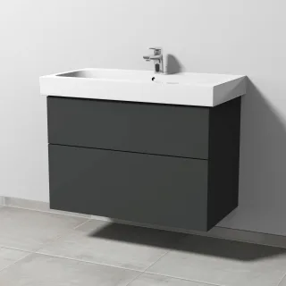 Sanipa 3way Waschtischunterbau zu Geberit iCon Waschtisch mit 2 Auszügen, Graphit-Matt SP6521B