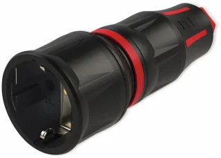 PCE Schutzkontaktkupplung TopTaurus2, schwarz/rot