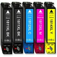 Druckerparadies 5er Multipack für Epson 18XL Tintenpatronen Set Tintenpatrone (5-tlg., XP102 XP202 XP205 XP212 XP215 XP225 XP30 XP302 XP305 XP312 XP315 XP322)