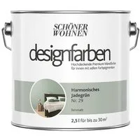 SCHÖNER WOHNEN FARBE Wand- und Deckenfarbe Harmonisches Jadegrün Nr. 29, Tropf- und spritzgehemmt, Konservierungsmittelfrei