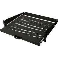 Ausziehbarer Fachboden zum Festeinbau in 483 mm (19")-Schränke schwarz, 2 Höheneinheiten