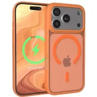 EAZY CASE Handyhülle Outdoor Case MagSafe für Apple iPhone 17 Pro 6,3 Zoll, Outdoor Case Handyhülle mit MagSafe Bumper leuchtend Orange
