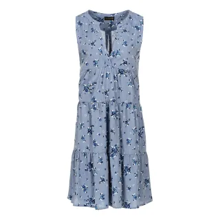 Ärmelloses geblümtes A-Linien-Kleid