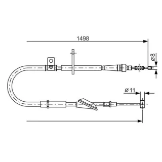 Bosch Handbremsseil hinten rechts Opel Agila