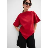 bonprix T-Shirt mit Wasserfallausschnitt, asymmetrischer Saum, Kurzarm-Design