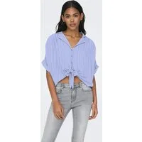 ONLY Kurzarmbluse ONLPAULA LIFE S/S TIE SHIRT WVN NOOS Viskose, regular fit