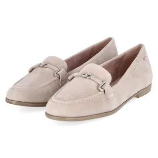 Tamaris Slipper - Gr. 38 - Taupe - Rauleder