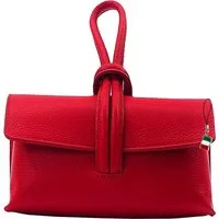 FLORENCE Umhängetasche Florence Tasche rot Leder Abendtasche (Abendtasche), Damen Abendtasche, Umhängetasche Echtes Leder, rot ca. 13cm hoch