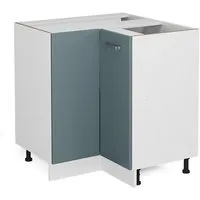 Vicco Eckunterschrank R-Line, Blau-Grau/Weiß, 75.6 cm ohne Arbeitsplatte (1-St)