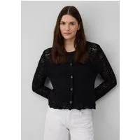 s.Oliver Cardigan Indoor-Jacke Cardigan aus Ajourstrick mit V-Ausschnitt