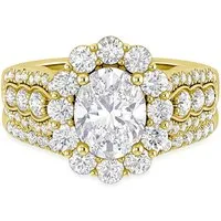 Jumpeak Diamantring Ring Gold Damen 585 Echtgold, Eheringe, Diamantring, Geschenk für Frau, 1 karat, Labordiamant, Verlobungsringe Frau, Promise Ring, D VVS2 2EX