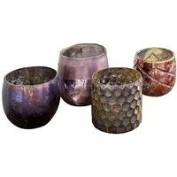 Mirabeau Windlicht Windlicht 4er Set Marine lila (4er Set, 4er Set)