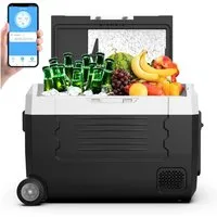 oyajia Kühlbox Kompressor Kühlbox mit APP-Steuerung, bis -20°C, 12/24V, MAX/ECO Modus, 100-240V, Camping Kühlschrank, Gefrierbox Auto, LED-Touch-Bedienung