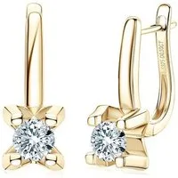 ROUGEMONT Paar Creolen Moissanit Damen Creolen 925 Sterling Silber 18K Gold 6,5mm 1ct, Echtschmuck
