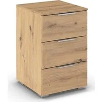 OTTO home Nachtkommode Nachttisch Nachtschrank Schubladen Sideboard Schubladenkommode CORTONA (Breite 40 cm inkl. SOFT-CLOSE-FUNKTION, mit moderner Dekor-Front), mit 3 geräumigen Schubladen, Kantengriff aus Metall MADE IN GERMANY