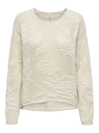 ONLY - ONLSEASIDE LIFE LS PULLOVER CC KNT Ecru - Gr. - XL