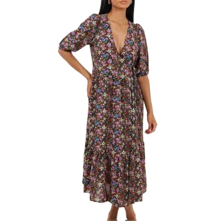 Brave Soul - Wickelkleid für Damen, Regulär (Schwarz)