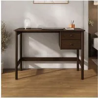 IDIMEX Schreibtisch MARLO, Holzschreibtisch mit 2 Schubladen aus Massivholz Nussbaum farben