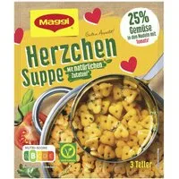 MAGGI Fertiggericht, Maggi Guten Appetit Suppe Herzchen Klare Suppe mit Gemüsenudeln 33g