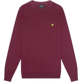 Lyle & Scott Cotton Merino Rich Burgundy Pull-over-Pullover
