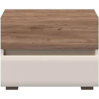 OTTO home Nachtkommode Invictus, UV lackiert (matt), mit Soft-Close-Funktion, grifflos (Trendfarbe cashmere kombiniert mit Eicheoptik), 2 Schubladen, 60/45/45cm (B/T/H), FSC-zertifiziert