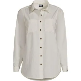Denim-Bluse, Damen,  Weiß, Baumwolle, by Lands' End
