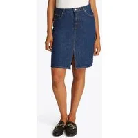 Tommy Hilfiger Jeansrock DNM KNEE STRAIGHT SKIRT RW ACE mit Schlitz vorne, mit Nieten