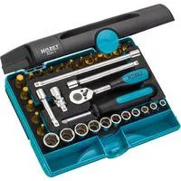 Steckschlüssel-Satz 854-1, 1/4", 30-teilig, Werkzeug-Set mit Umschaltknarre und Steckschlüssel
