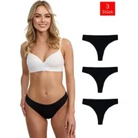 Tazzio String 3er-Pack Damen Tanga F933 (Packung, 3-St., 3er-Pack) Ripp-Struktur für angenehmen Tragekomfort