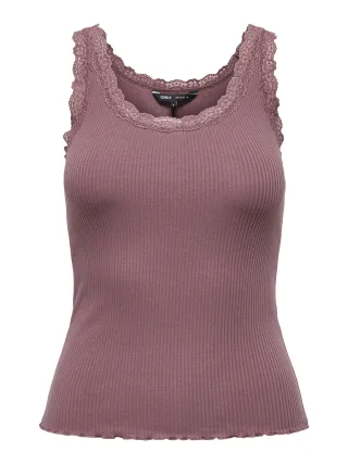 ONLY - ONLSARA SHARAI TANK TOP JRS NOOS Rose Brown - Gr. - L